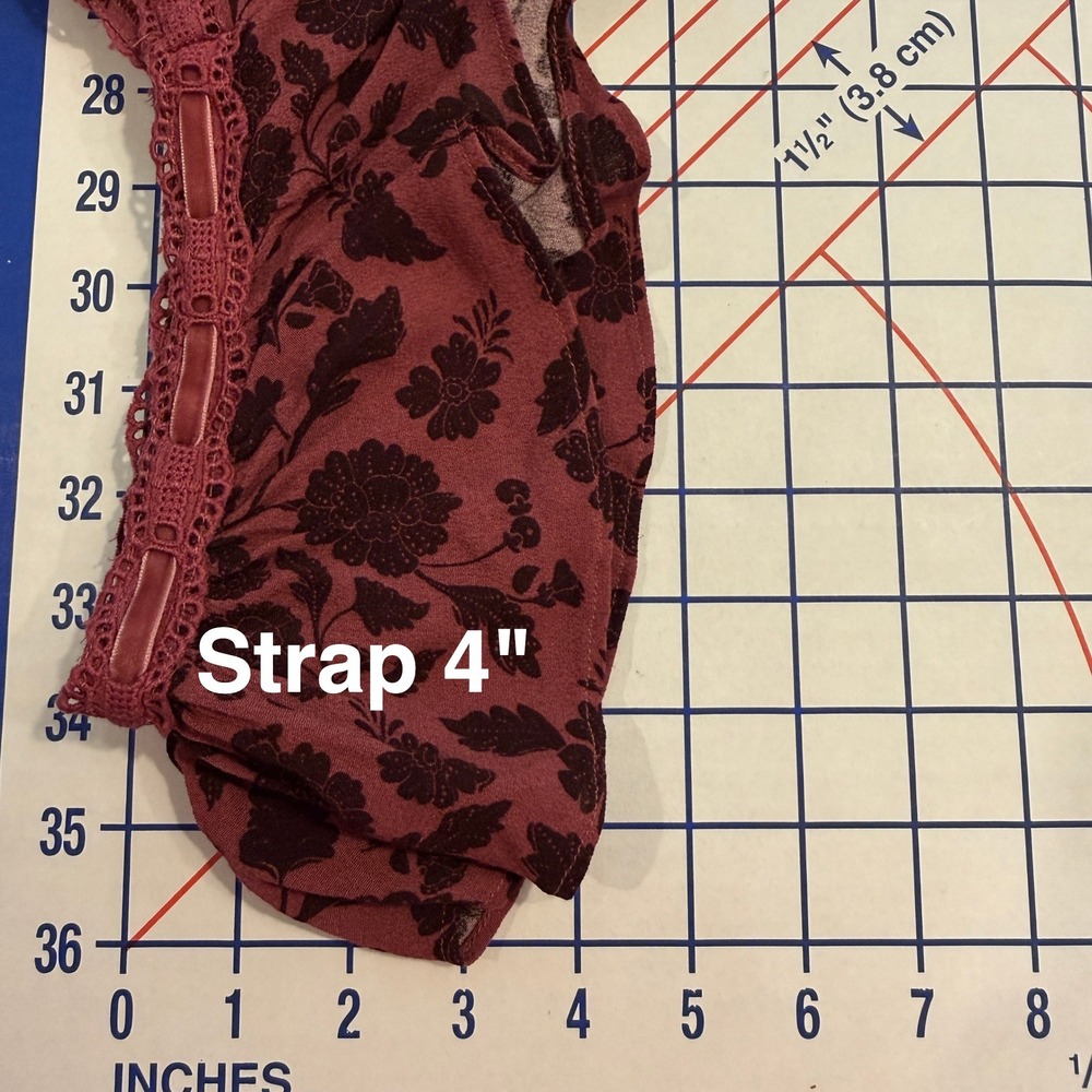 American Eagle Maxi Dress Womens Lrg Burgundy Floral Lace Trim Grunge Fairycore - Picture 15 of 16